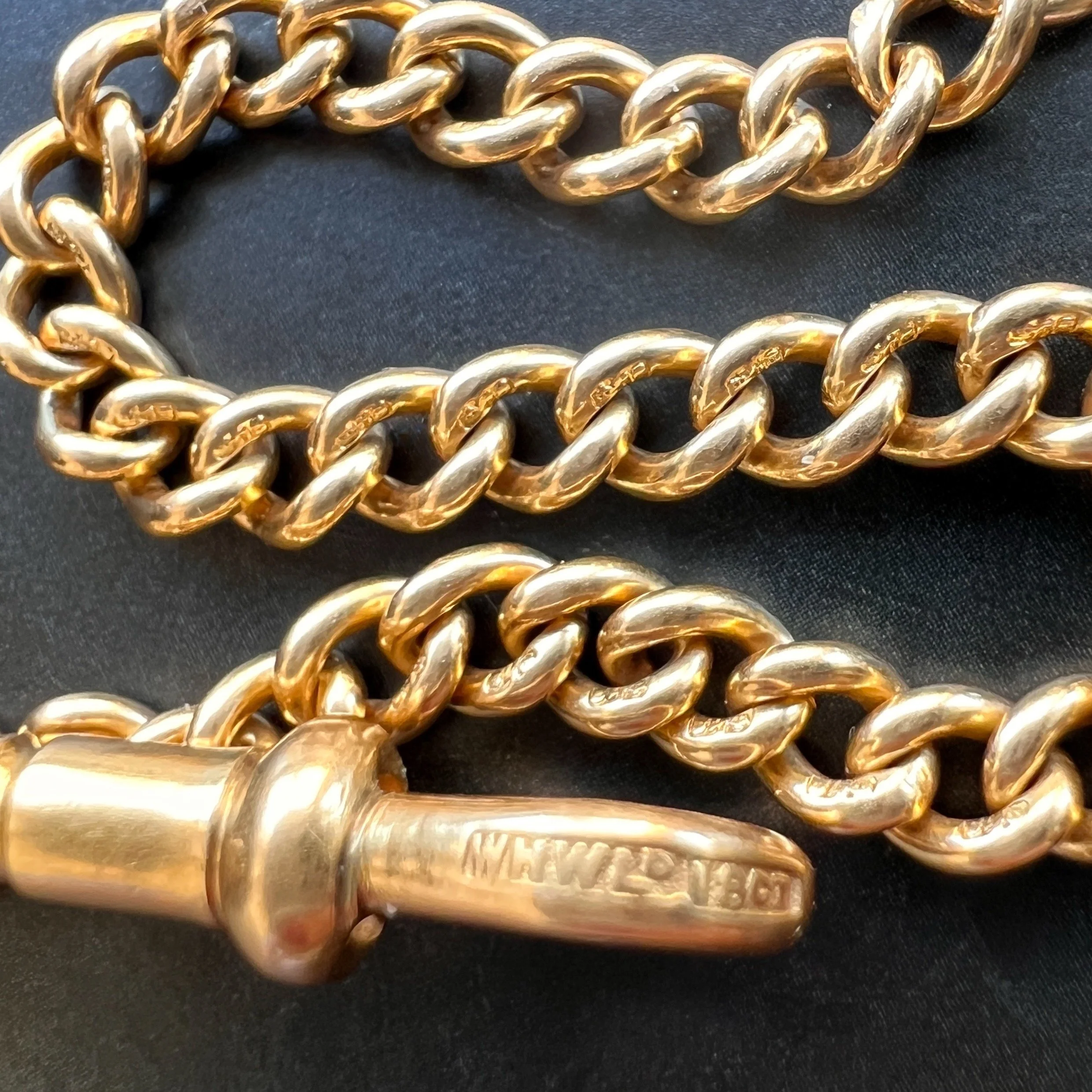 Antique English 18k Gold Chain with Dog Clip