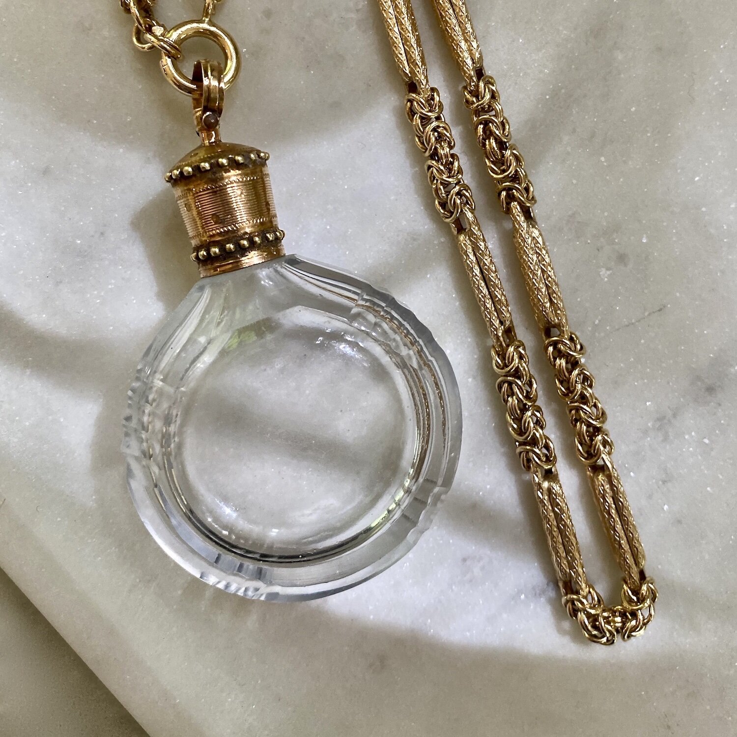 Antique Late 18th Century Scent Bottle Pendant — Luck and Lockets