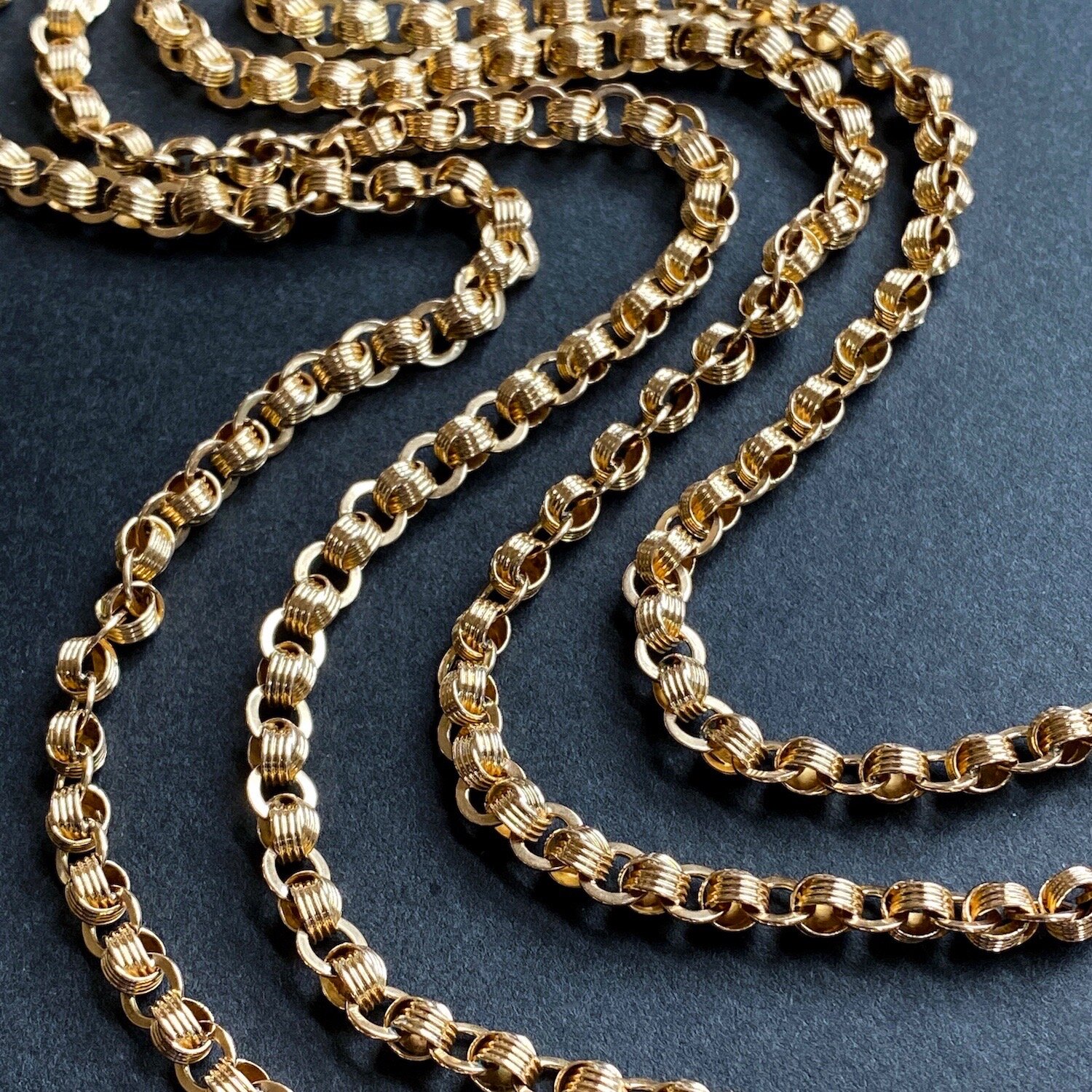 (SOLD) Antique Extra-Long Fancy Link Chain