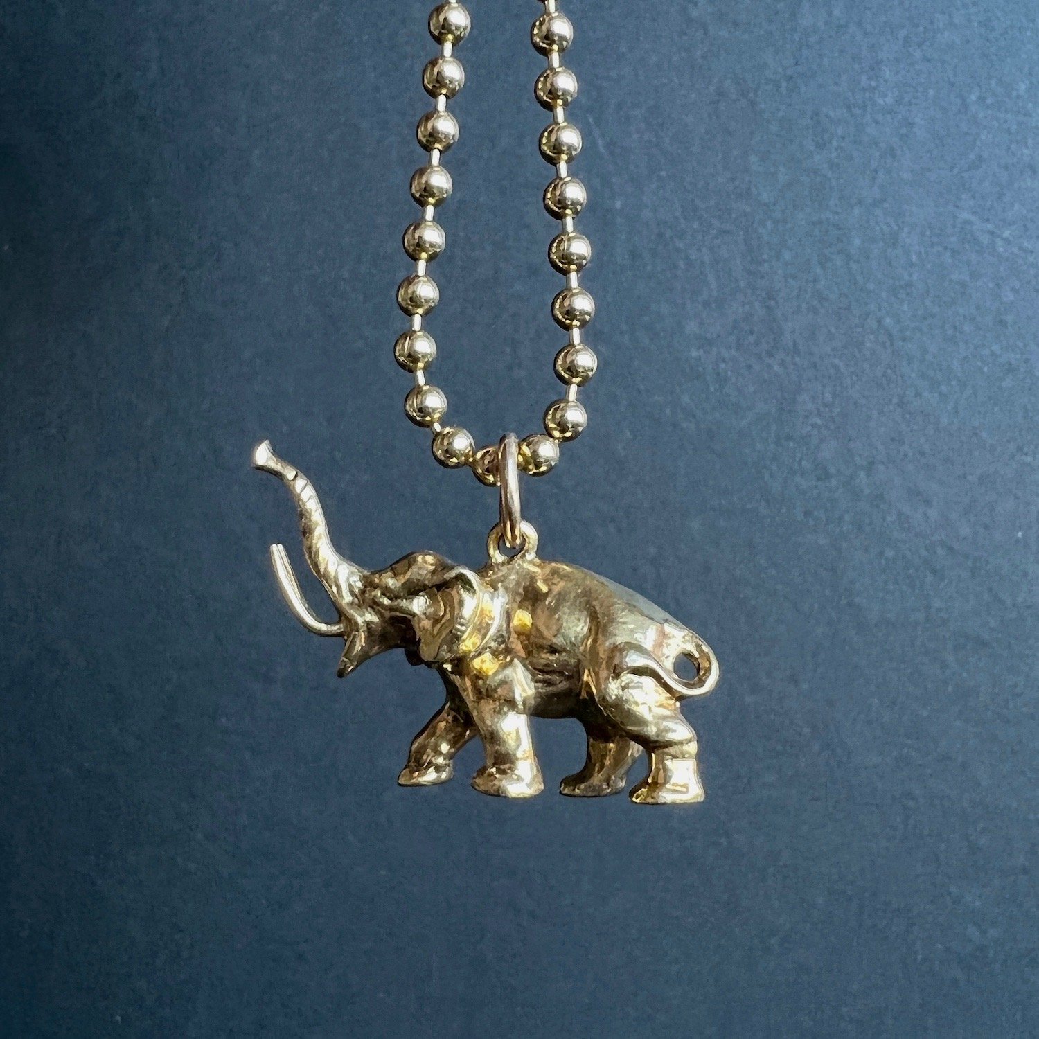 (SOLD) Vintage/Estate Good Luck Figural Elephant Gold Pendant