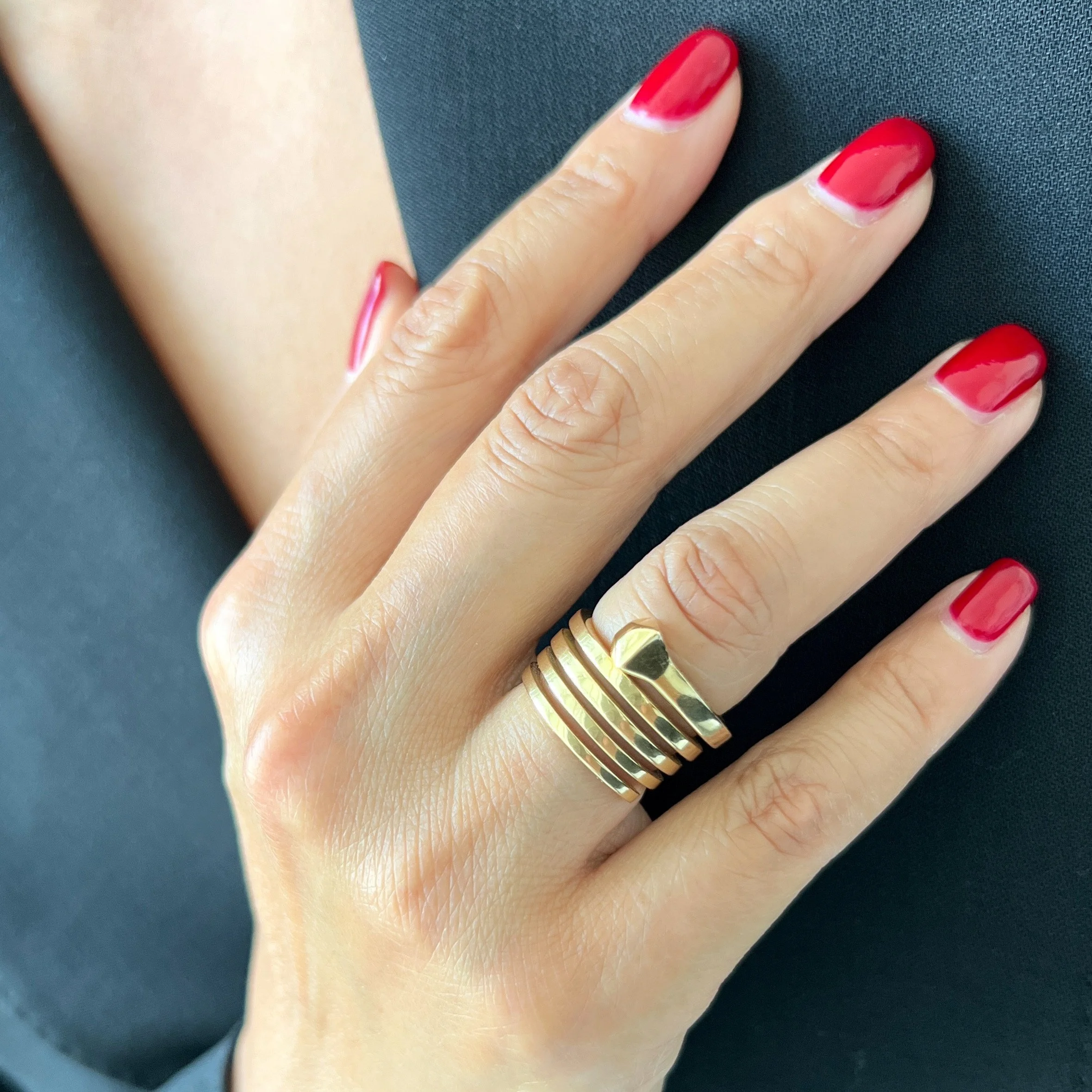 (SOLD) Estate Gucci Gold 5 Coil Nail (Chiodo) Ring