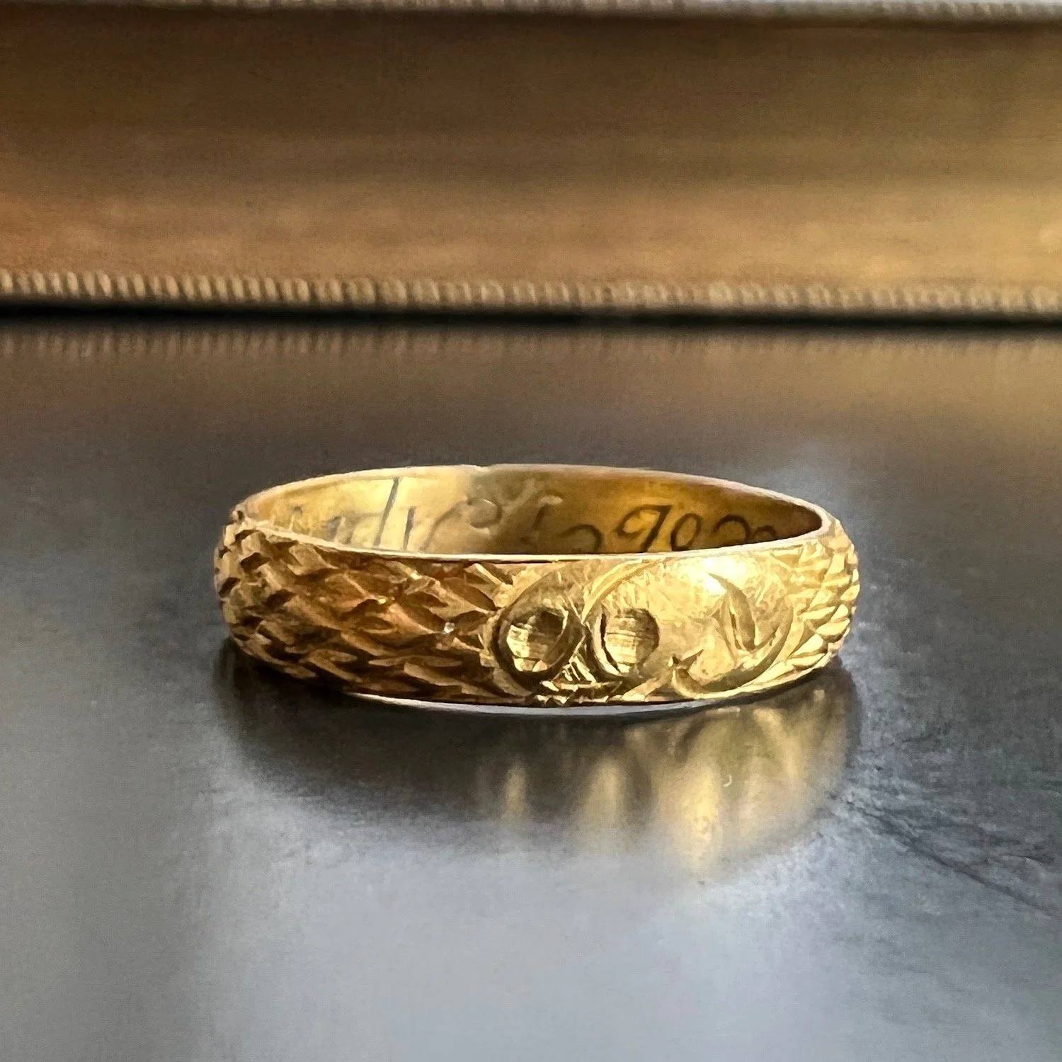 (SOLD) Rare Early 18th Century Mourning Ring with Death's Head/Skull