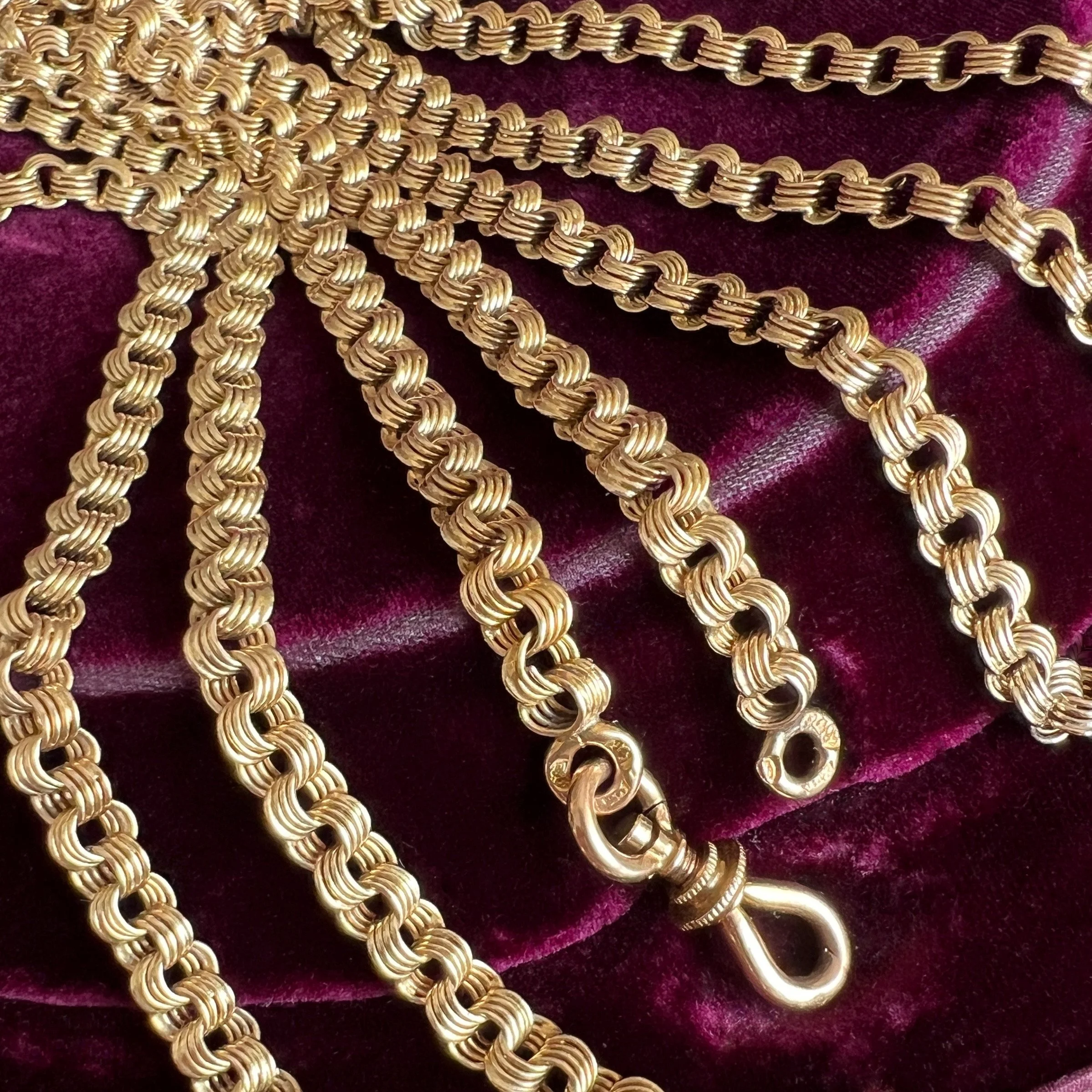 Antique Imperial Russian Gold Long Guard Chain