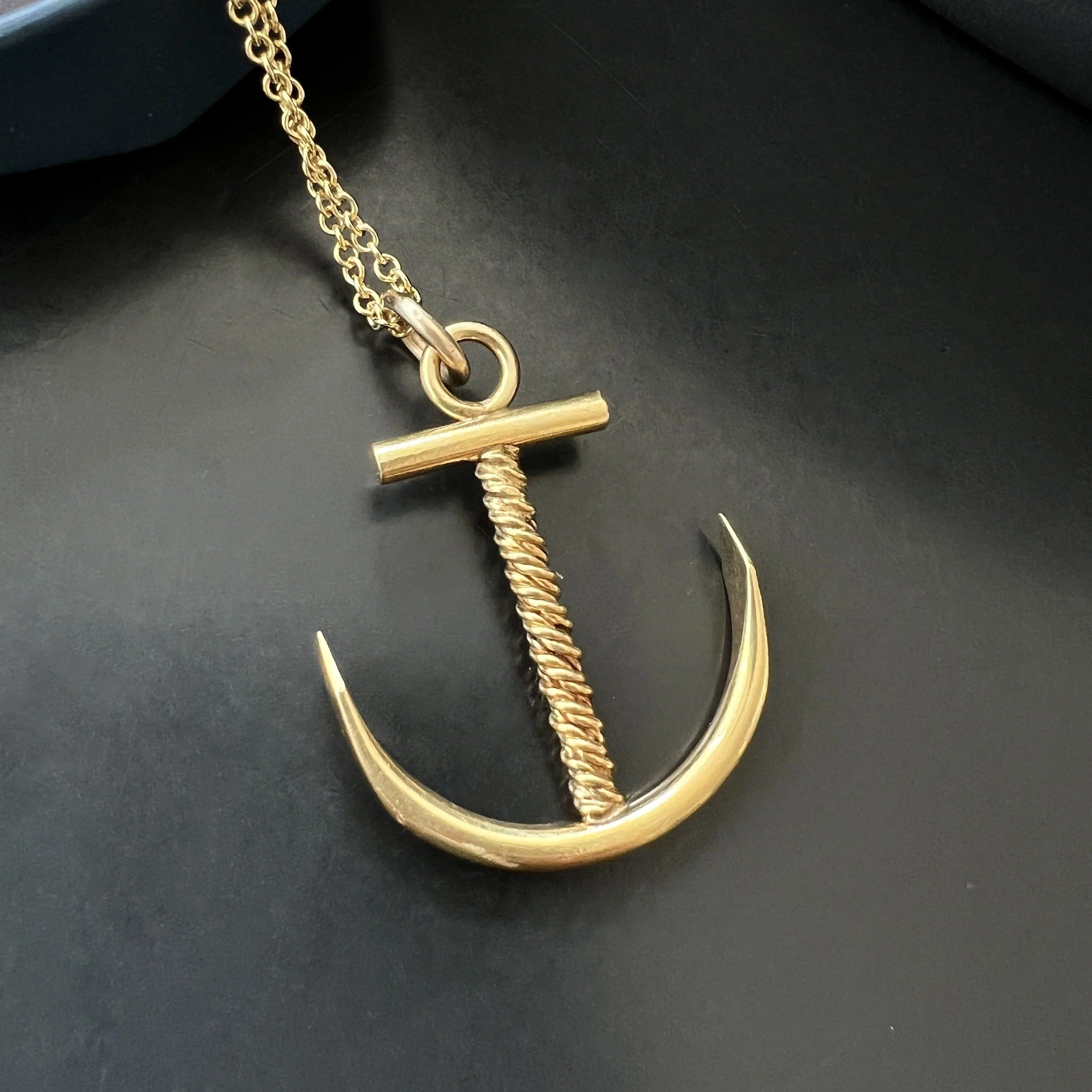 (SOLD) Vintage/Estate Gold Anchor Pendant/Large Charm