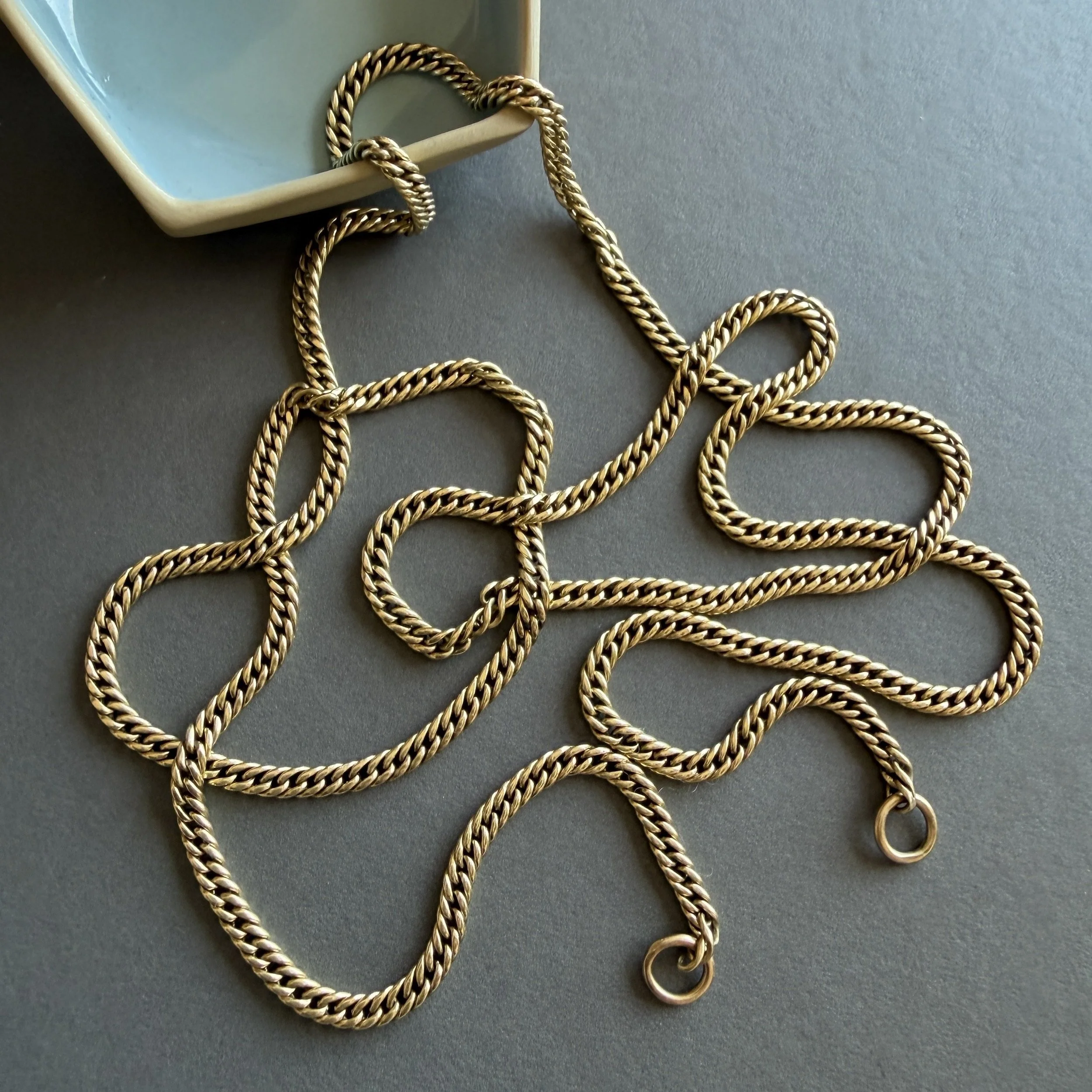 Antique Victorian Long Gold Curb Chain