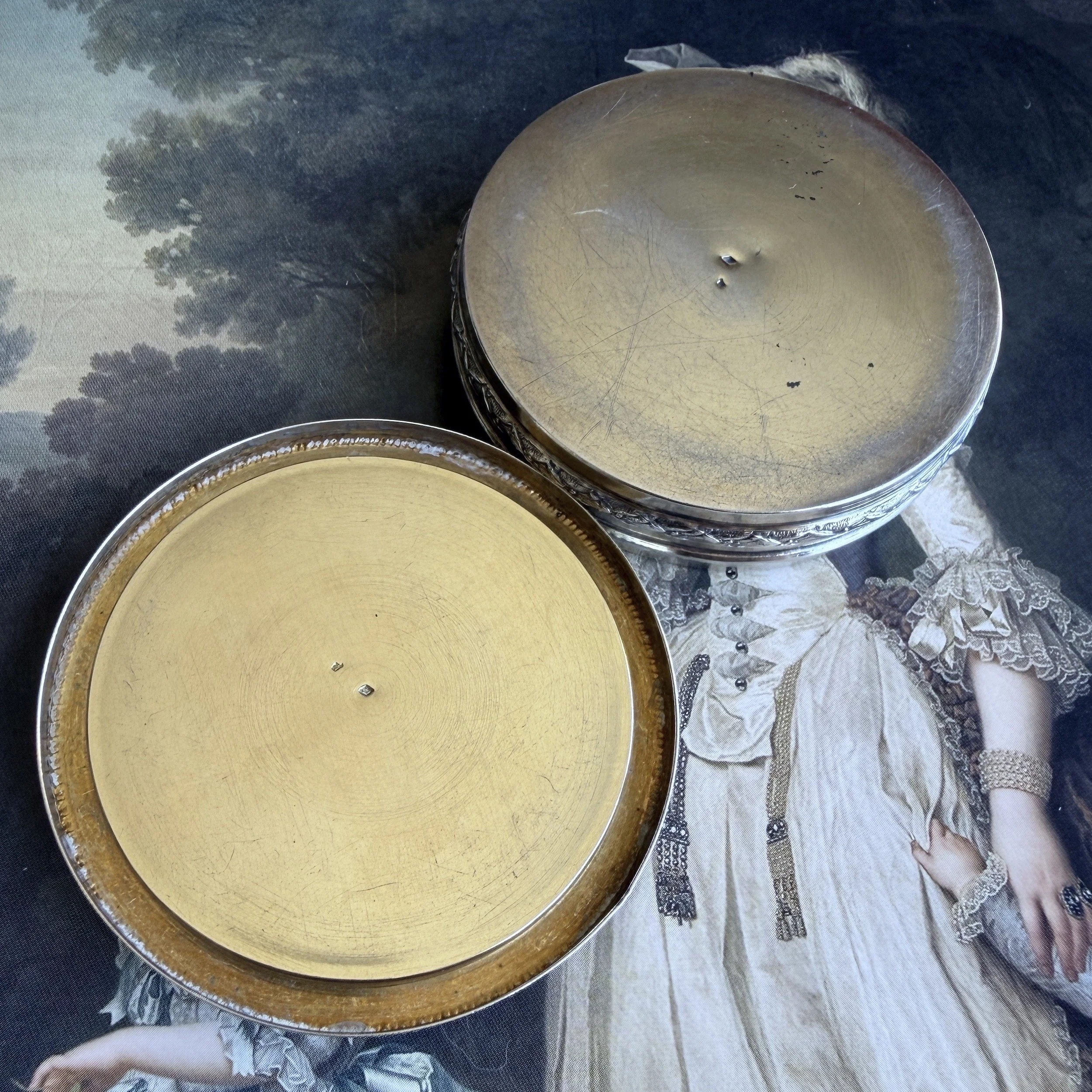 Antique French Silver & Enamel Portrait Box, Signed Gamet
