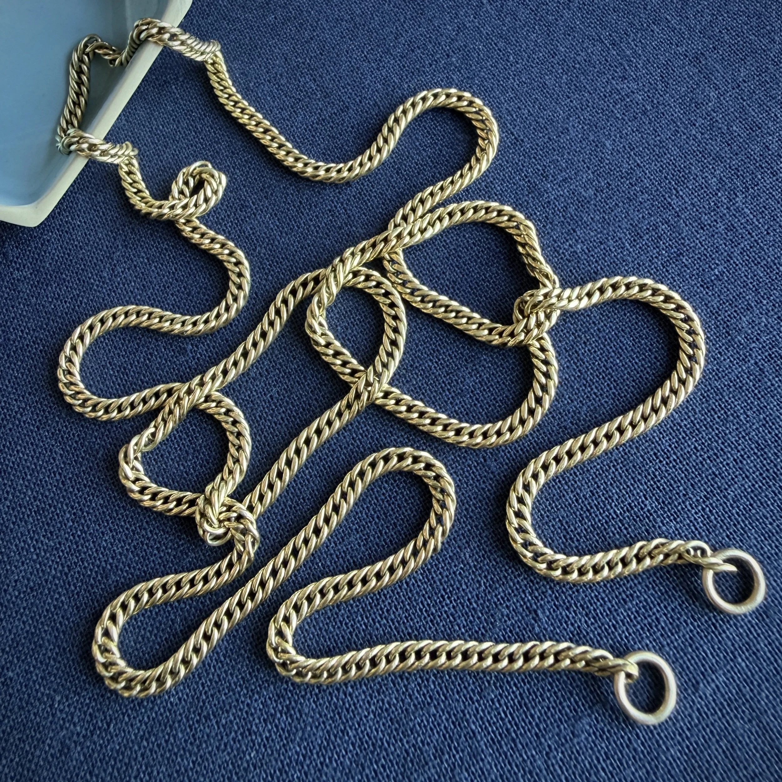 Antique Victorian Long Gold Curb Chain