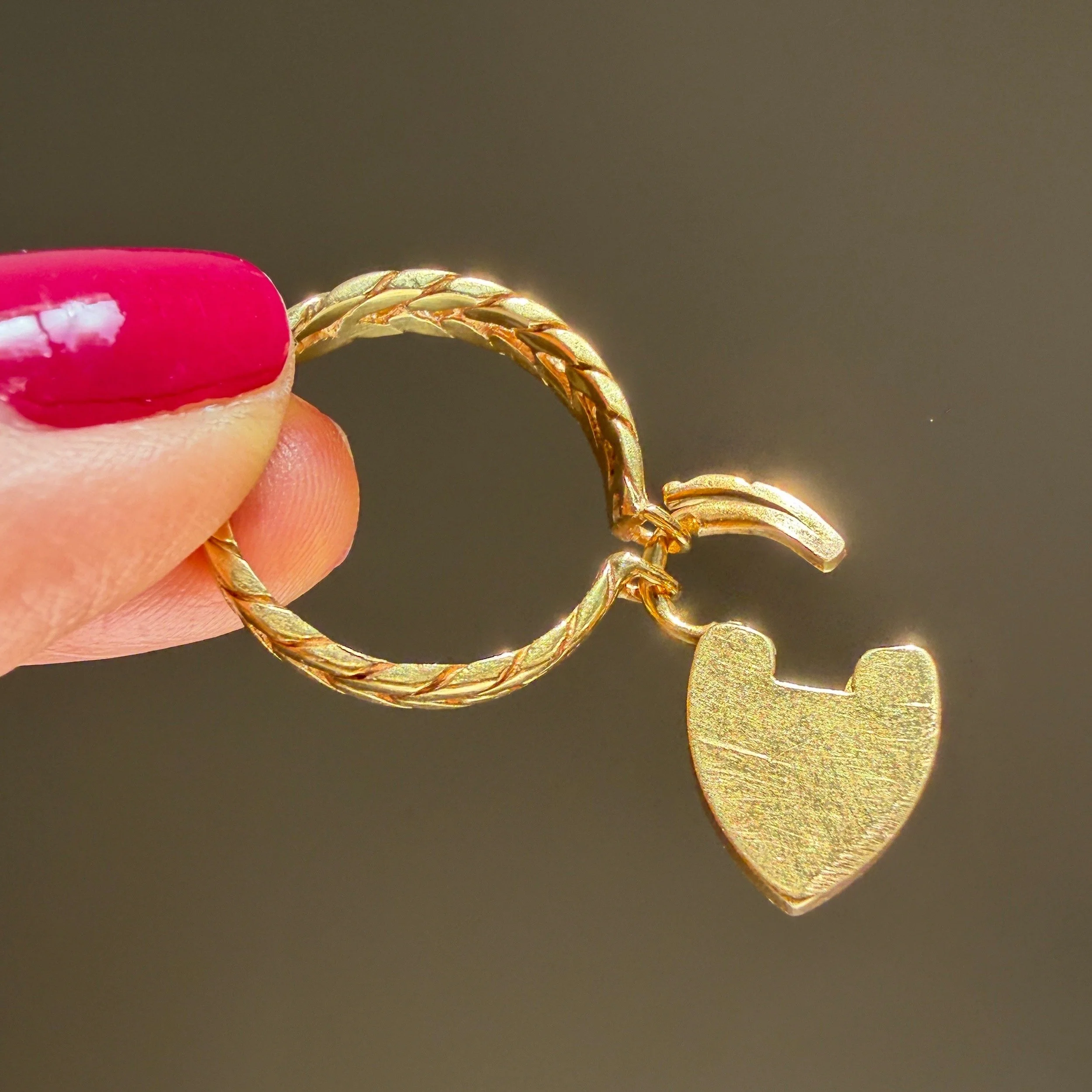 Antique Victorian English Heart Padlock Gold Ring