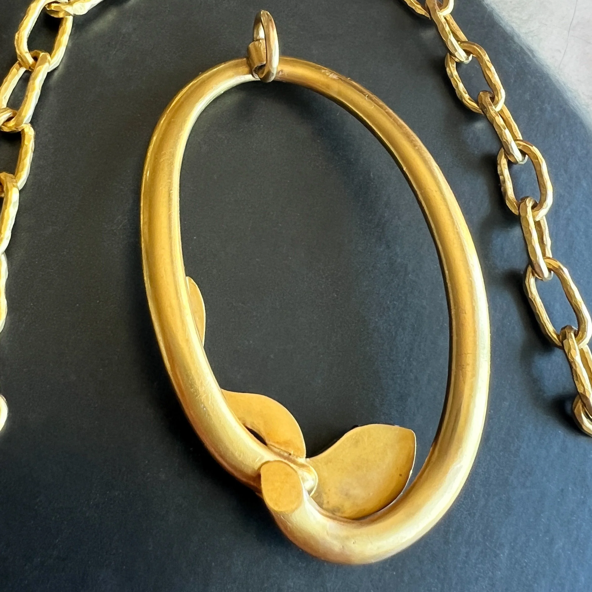 Antique French Art Nouveau Gold Snake Pendant