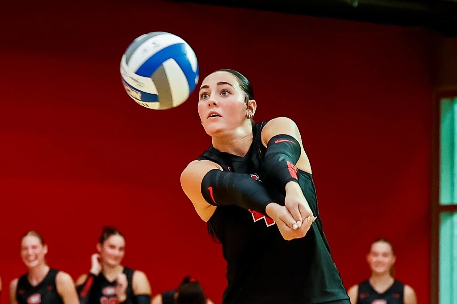 Simon Frser University vs. St. Cloud State University in a preseason exhibition volleyball game.