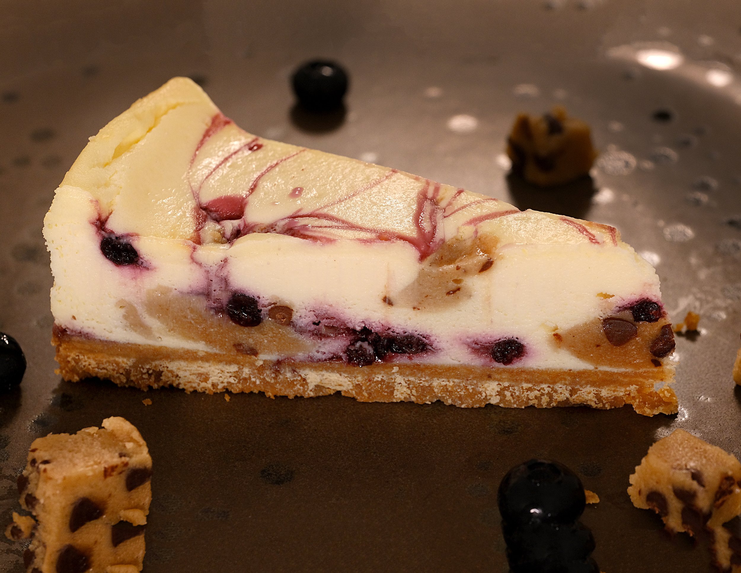 Blueberry And Cookie Dough Cheesecake