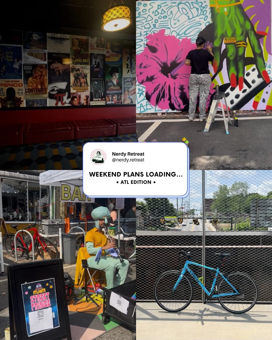 How to explore ATL like a local ⬇️

Weekend plans = handled

🤓 Want the full ATL guide?
drop NERD &amp; I&rsquo;ll mag it to ya!

Bookmark this for later!
&bull;
#AtlThingsToDo
#ExploreATL
#AtlPopUpShop
#AtlantaMarket
#AtlArts