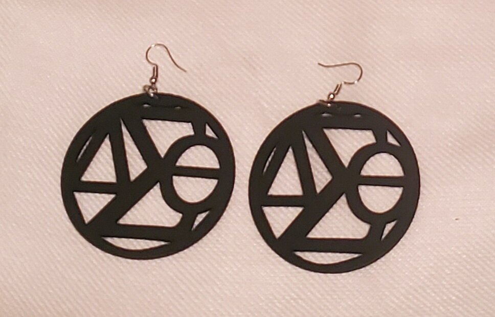 Wooden Earrings Black