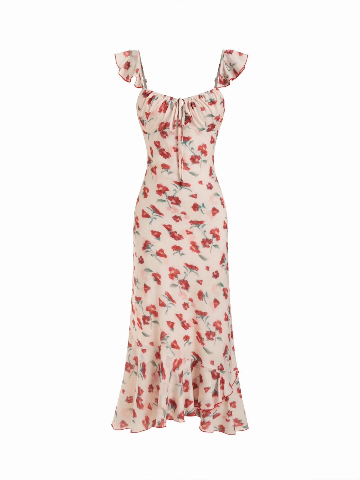 Vintage Vibes: Figurbetontes Kleid mit Rosenprint