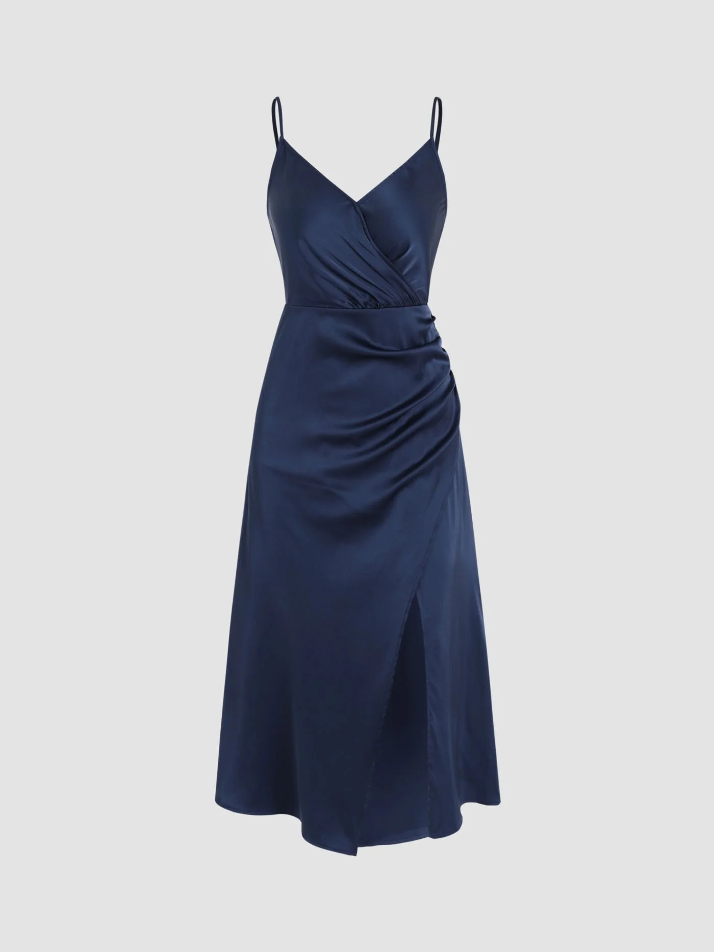 Elegant in Satin: Cider Midikleid in Nachtblau