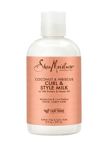 Shea Moisture Coconut & Hibiscus Curl & Style Milk für dickes, lockiges Haar mit Seidenprotein und Neemöl, 237 ml