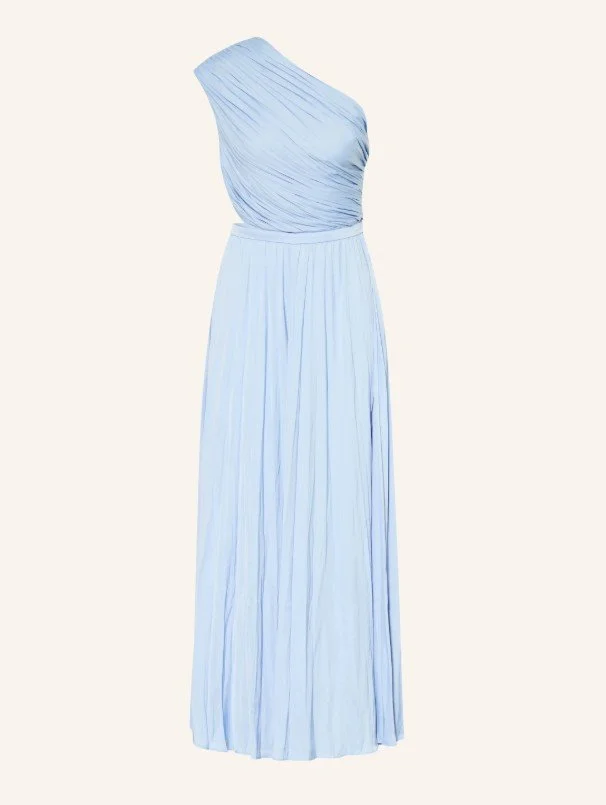 Maxikleid in Hellblau mit One-Shoulder-Schnitt und Drapierung - Eleganter Hochzeitsgast Look in Pastell 2026