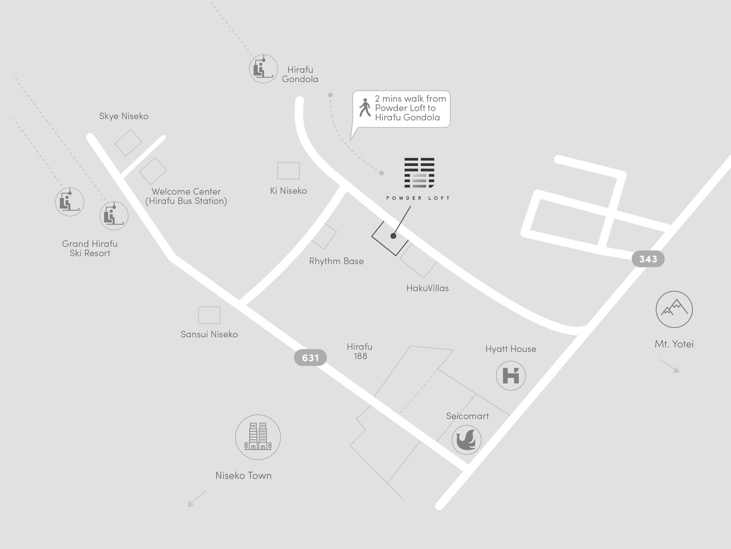 Powder Loft Niseko Map