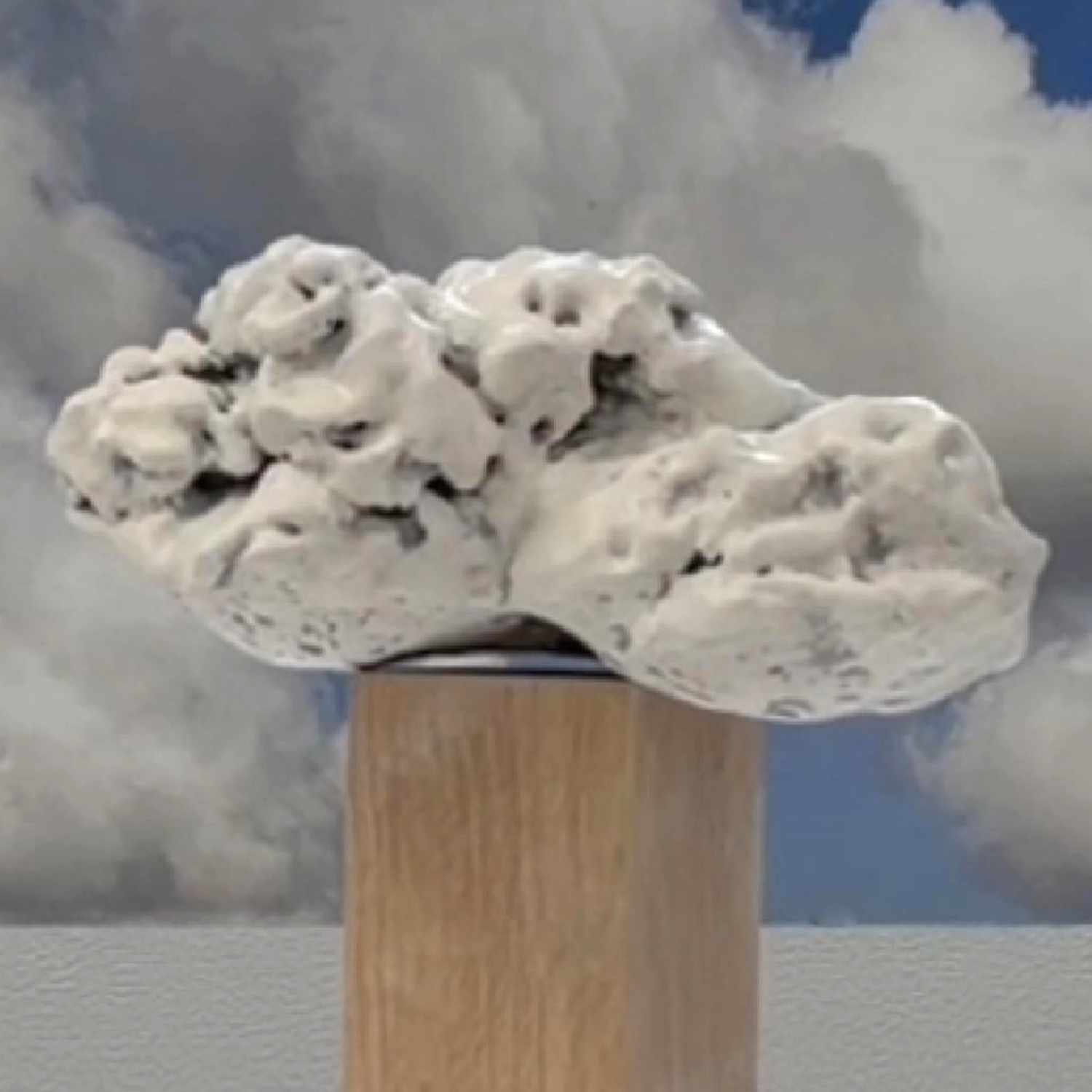 Small ceramic cloud maquette by Lisa Hilton exploring form, texture, and movement during development of the cloud series