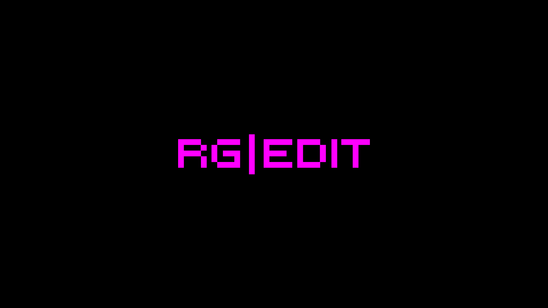 Retro digital logo design for RG Edit, designed by Sara Oakley.