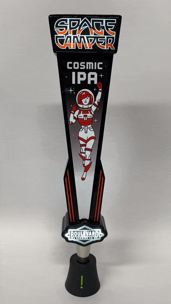 Hop The Ripa-2 Side Logo/3 Side Handle Grey Beer Tap Handle Helm's Brewing Co 