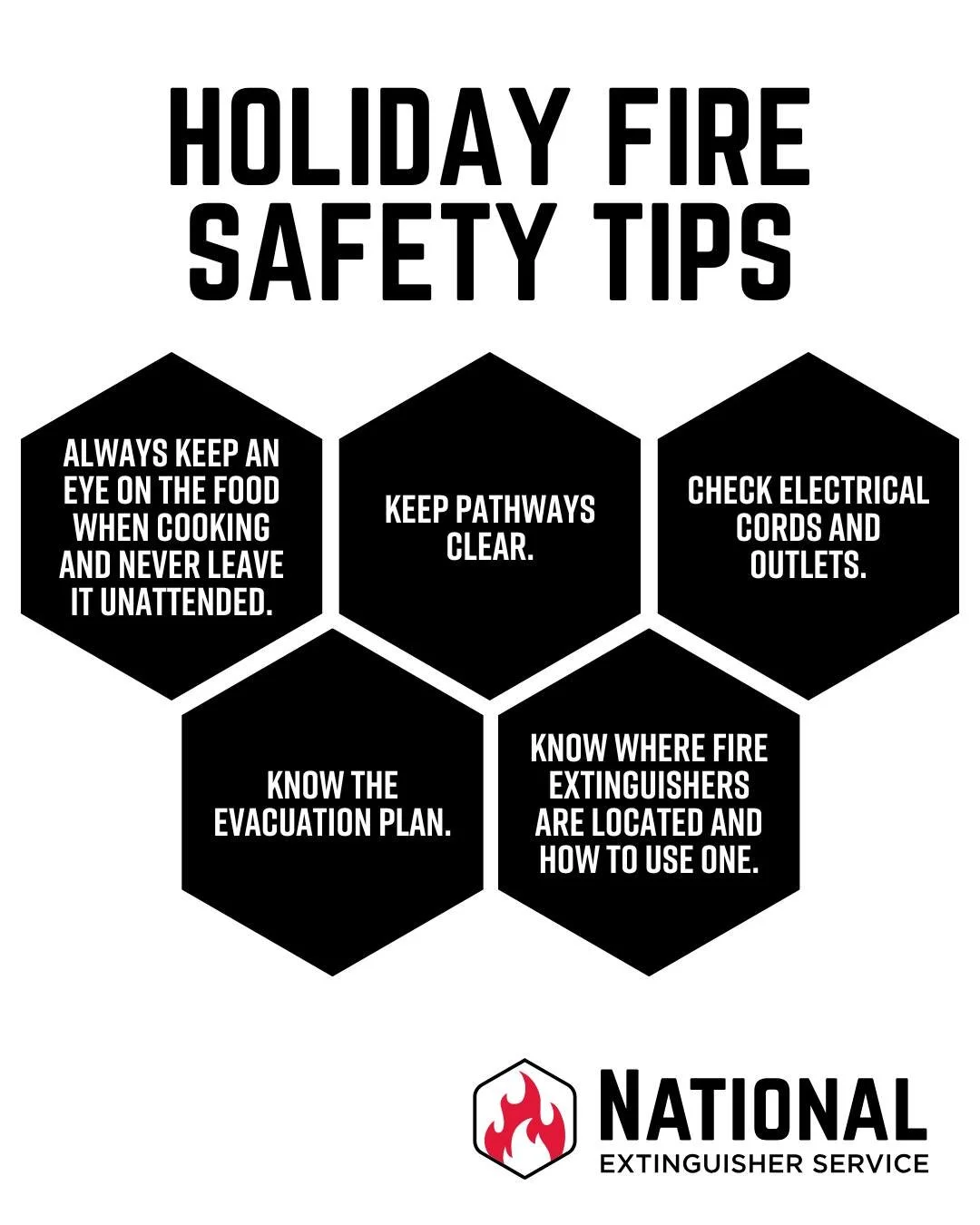 The holidays bring lights and celebration, but they also come with added fire risks. National Extinguisher Service is here to help you stay prepared by making sure your fire protection equipment is ready so you can focus on what matters most. Click t