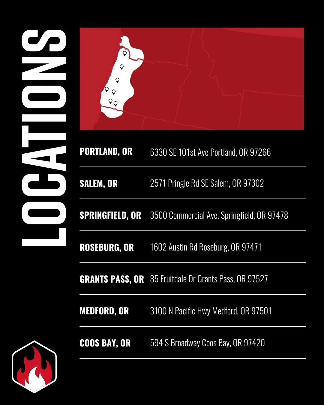 With seven locations across Oregon, we serve customers from SW Washington to Northern California. Click the link in our bio to find a location near you and schedule a service with NES today.

#NES #NationalExtinguisherService #FireSuppressionServices