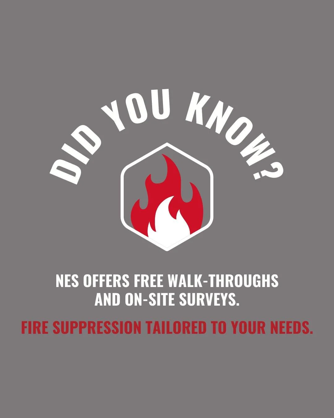 Did you know?

NES offers free walk-throughs and on-site surveys to ensure we provide you with the fire suppression equipment and services your company needs to stay safe.

Click the link in our bio or call 503-232-6646 to schedule your free walk-thr