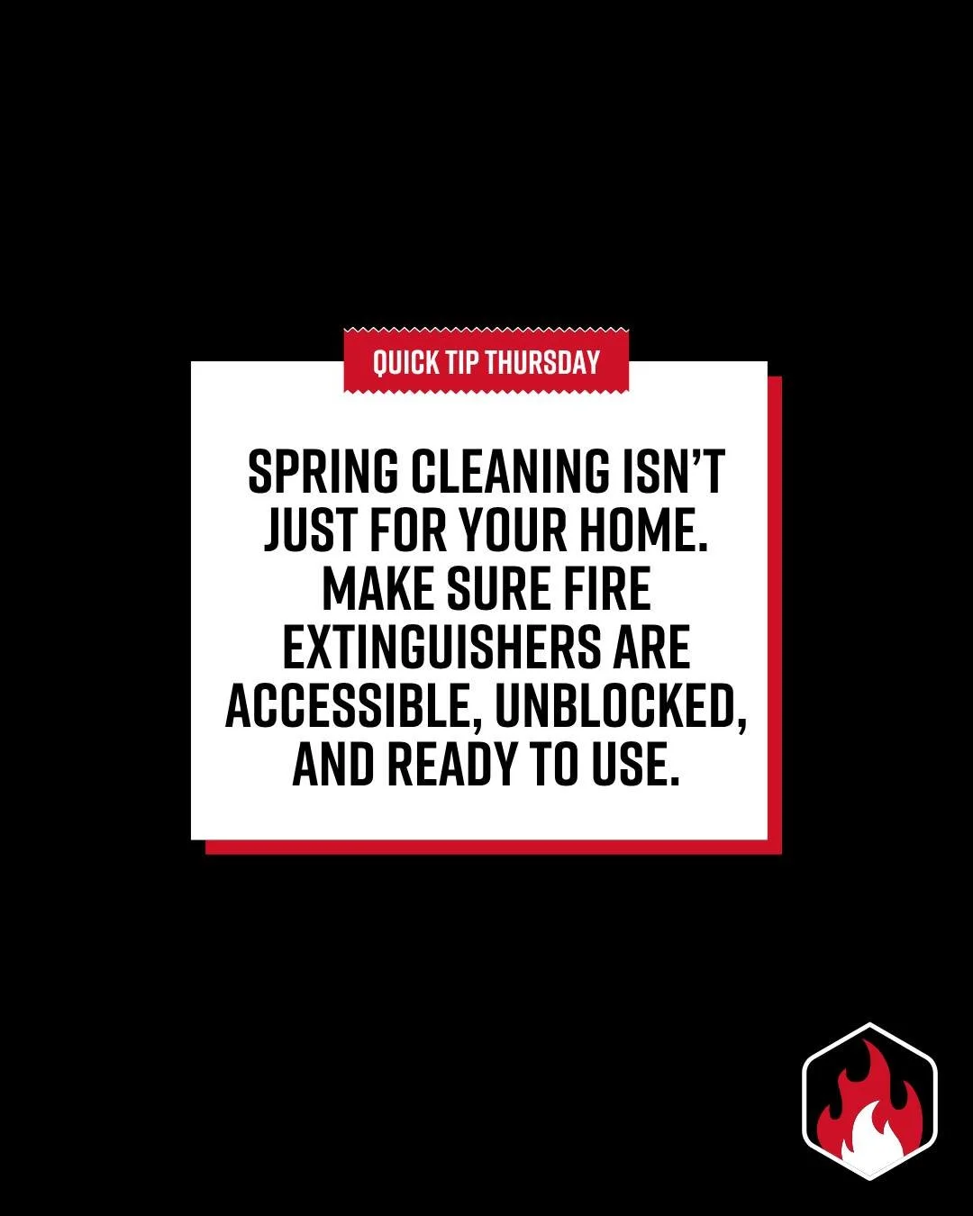 Spring cleaning isn&rsquo;t just for your home.

Make sure your fire extinguishers are accessible, unblocked, and ready to use.

#NES #NationalExtinguisherService #FireSuppressionServices
