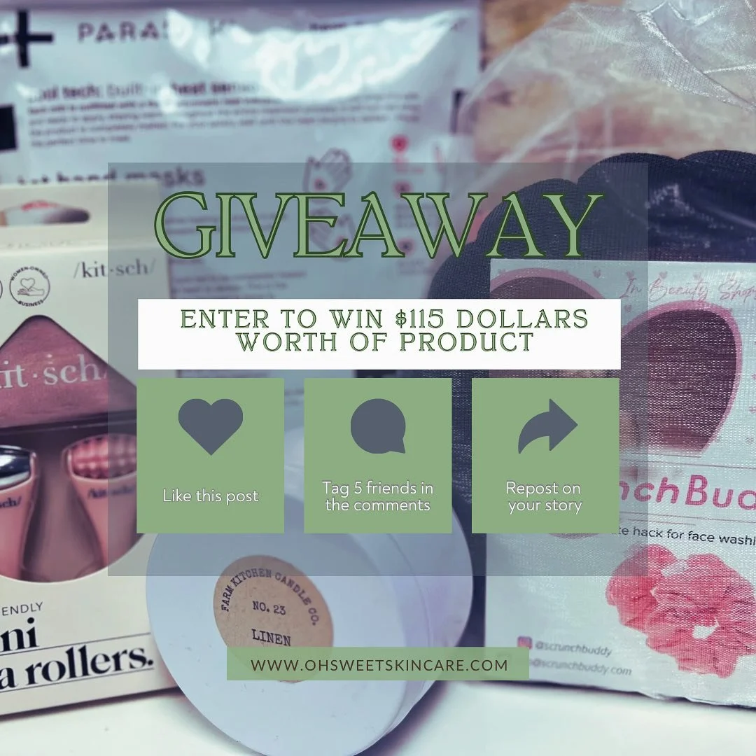 ✨ Feeling Lucky? ✨

Enter Oh Sweet Holiday Giveaway! 🎉 

What&rsquo;s Included in the Giveaway? 

A Scrunch Buddy &amp; Bestie set your new favorite face washing hack, pop them on your wrists while washing your face to avoid water dripping down your