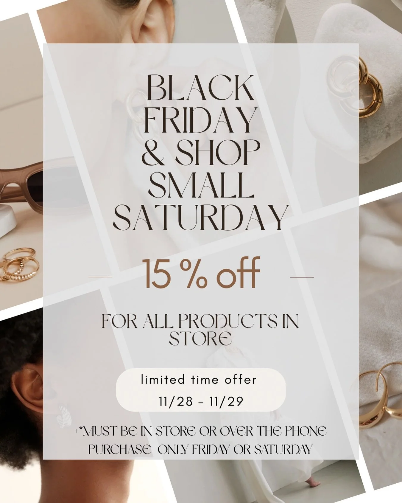 Mark your calendars! 🖤

Black Friday + Shop Small Saturday are almost here (11/28&ndash;11/29).

Enjoy 15% off all products in-store or over the phone.

Support small, glow big. ✨

&bull;
&bull;
&bull;
&bull;
&bull;
&bull;
#EstheticianLife #Skincare