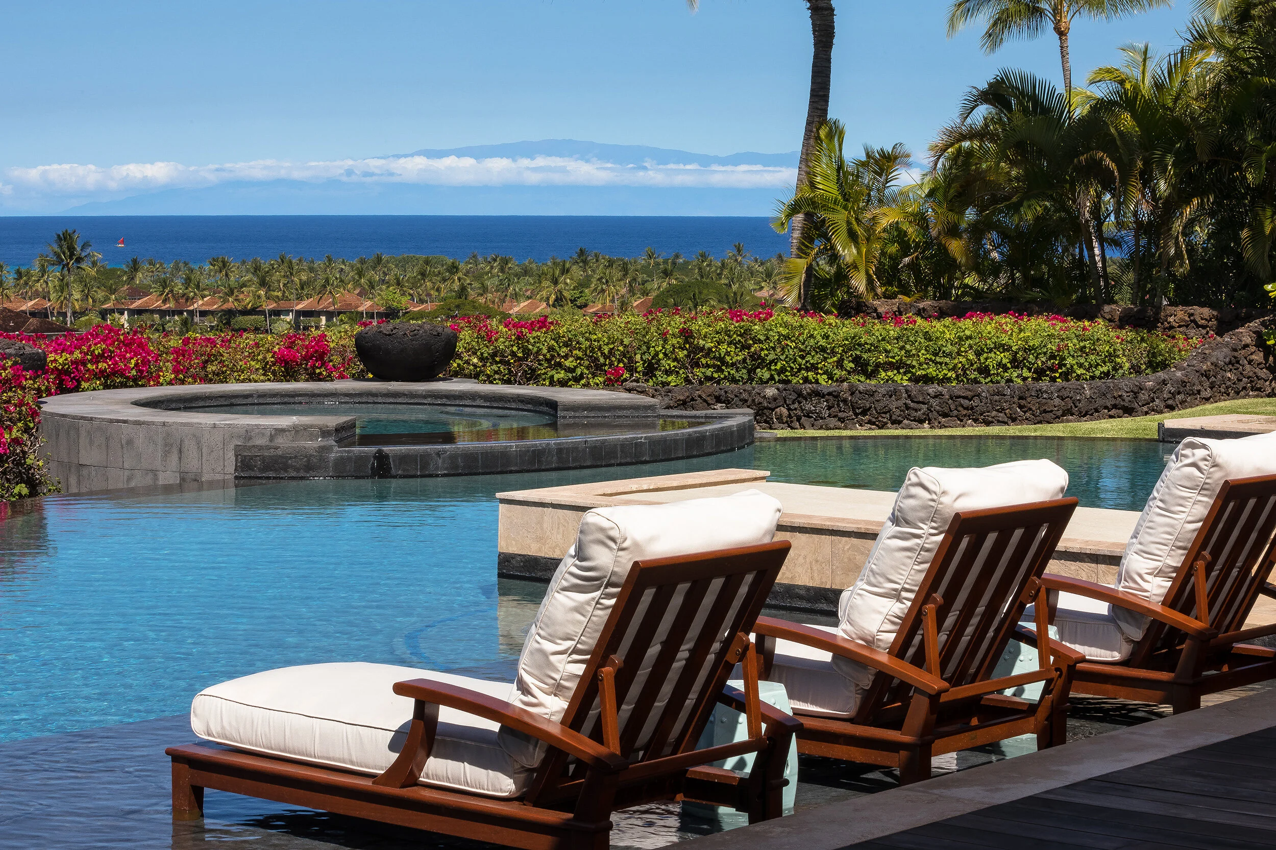 Enjoy beautiful Maui views from the soaking pool deck.