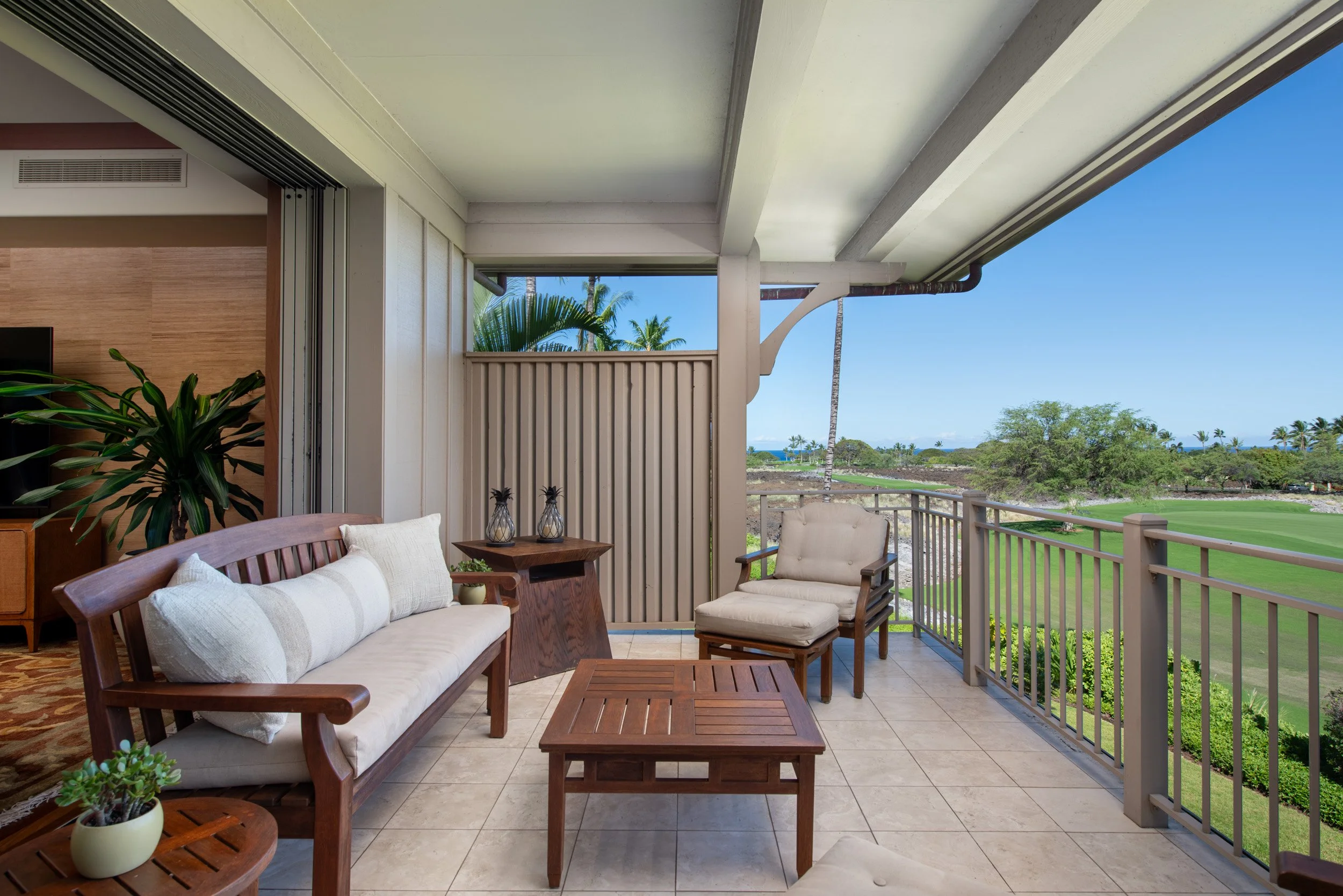 Large great room lanai offers a covered outdoor living space with a built-in barbecue, wet bar, and 
under-counter refrigerator.