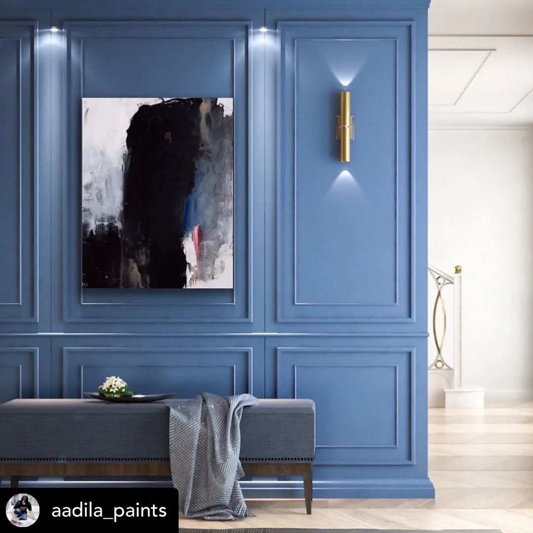 Ah, an oldie, but a goodie! Painted a few years ago, &lsquo;Grey Matters&rsquo; is one of my favourite pieces. The one that chanelled my inner Frankenthaler. There are definitely more of these monochromatic paintings on my horizon. A few in progress 