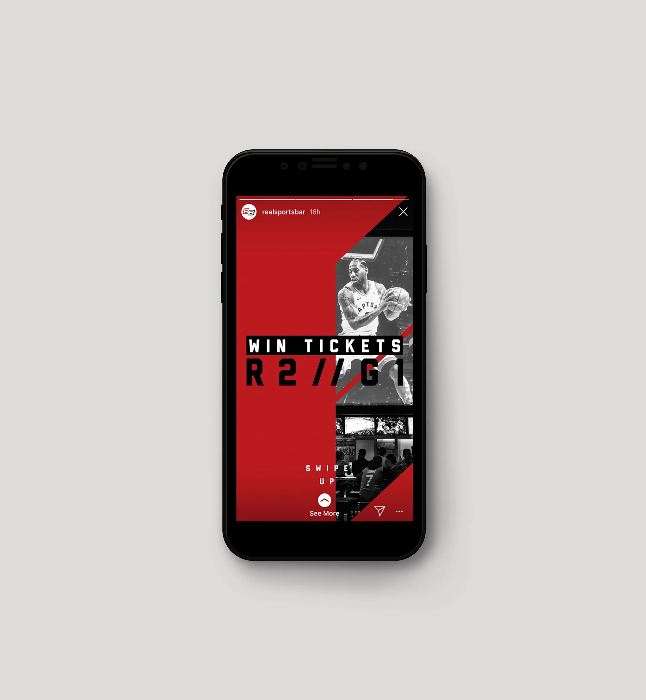 Graphic design for social media - giveaway with Real Sports Bar &amp; Grill