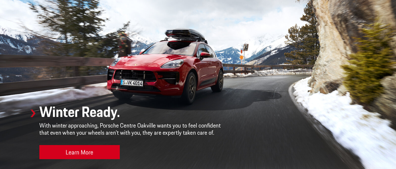 Social post &amp; web banner for Porsche educating our customers on our winter tires and why they should install them with us.
