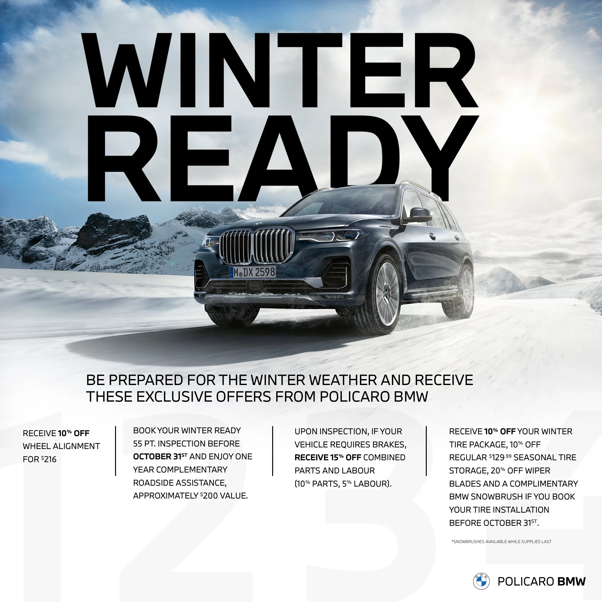 Print piece for the dealership level - promoting a winter service offer.