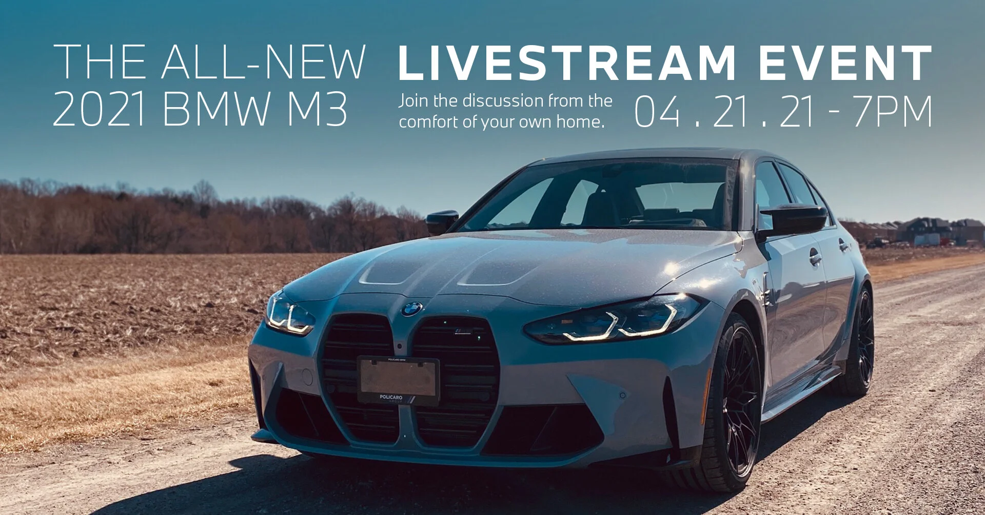 Designed a BMW web banner and instagram post to promote a livestream event for the all new 2021 BMW M3.