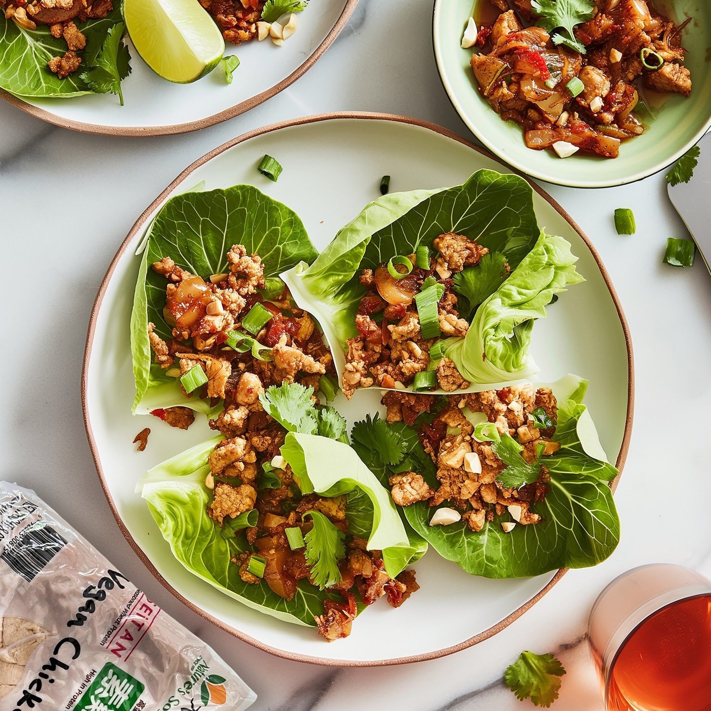 🥬🌟 Savor the Flavor: Chicken Seitan Lettuce Wraps! 🌱✨⁠
Dive into a world of crunchy freshness and savory delight with our Chicken Seitan Lettuce Wraps! Utilizing our brand's packed Chicken Seitan, this recipe offers a perfect blend of textures and