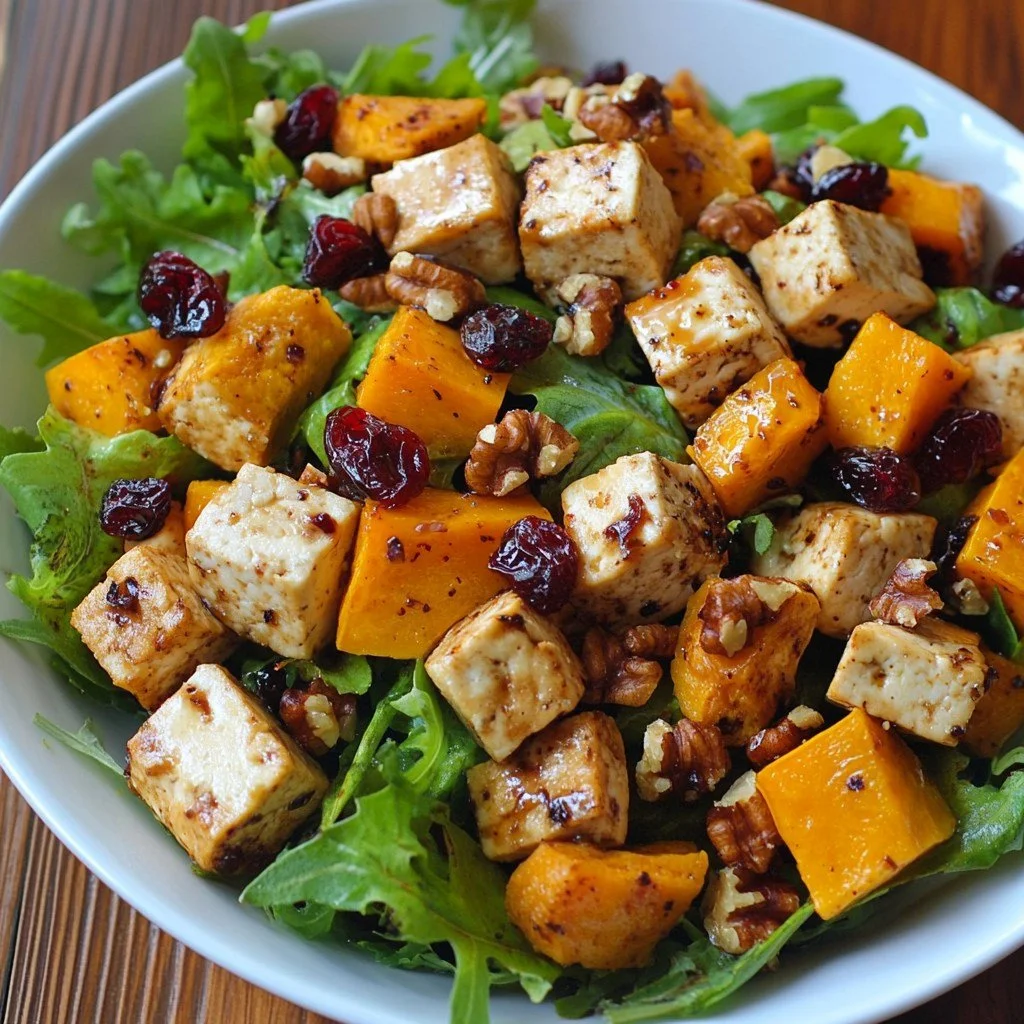 This roasted butternut squash and tofu salad is a perfect dish to ease into fall. It&rsquo;s warm, hearty, and full of the flavors of the season. The tofu adds a satisfying protein boost, while the roasted butternut squash brings a natural sweetness 