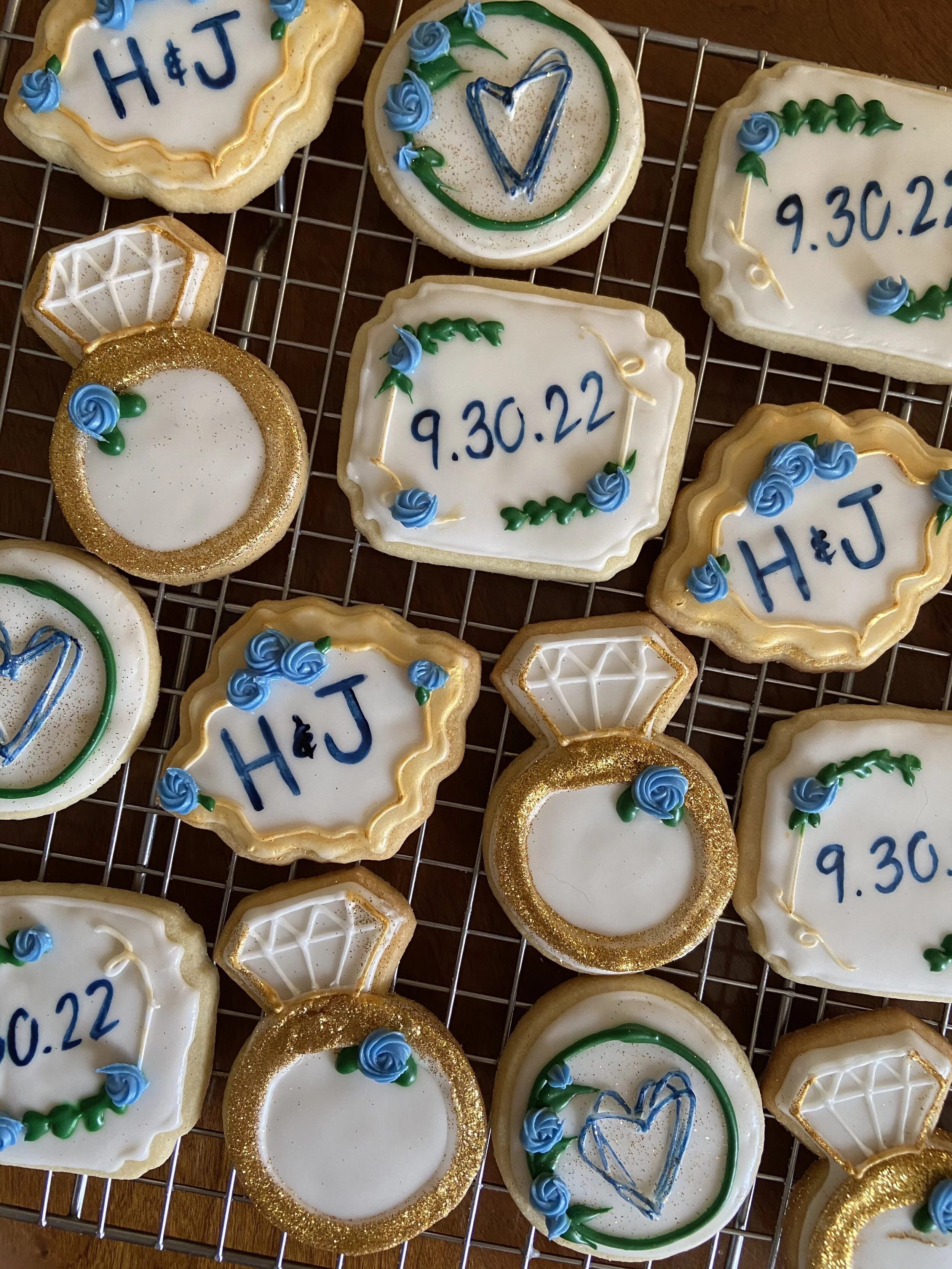 Bachelorette party custom sugar cookies. 