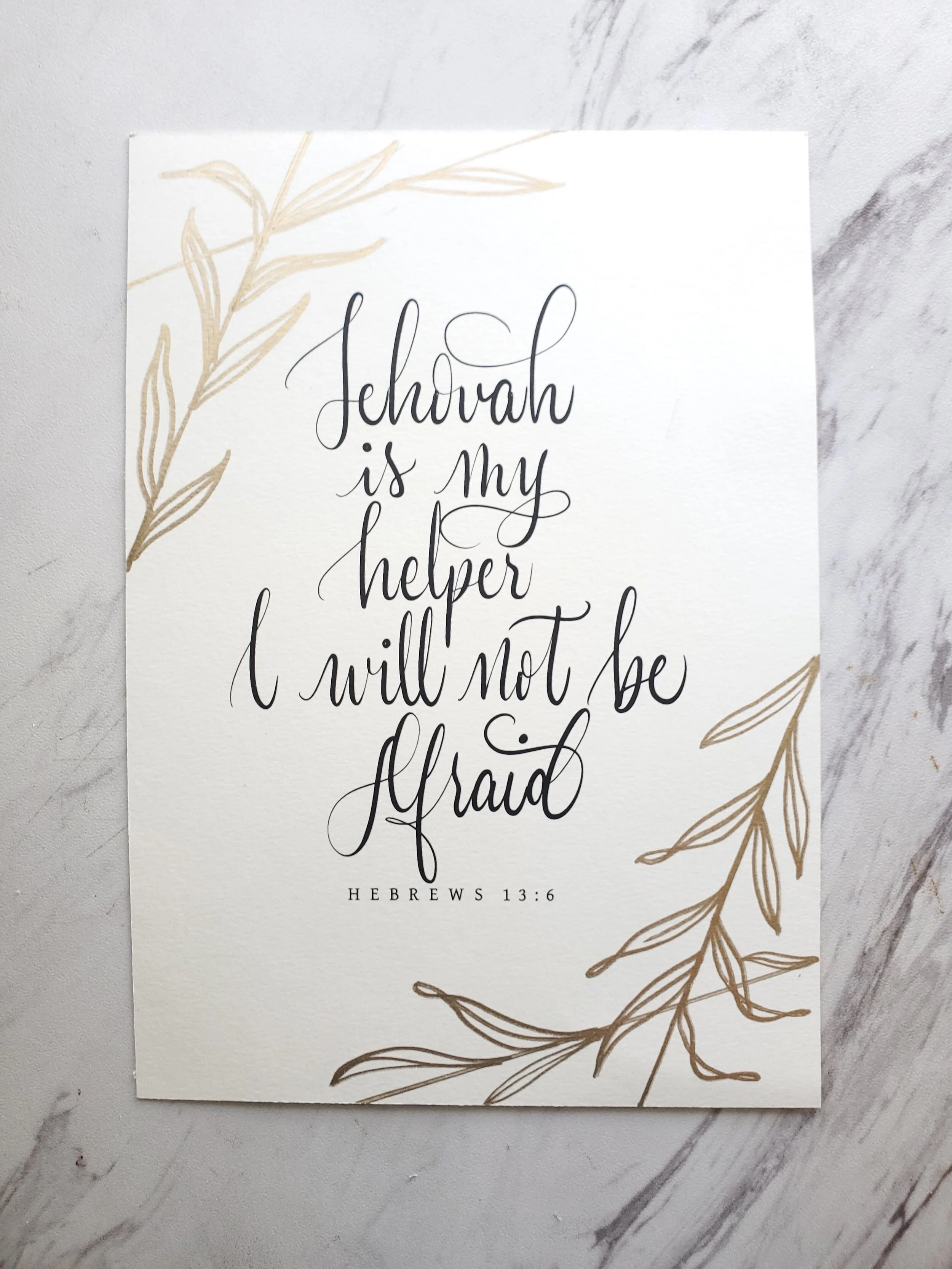 Hebrews 13:6 8X10 "Modern Print"  140Lb Paper
