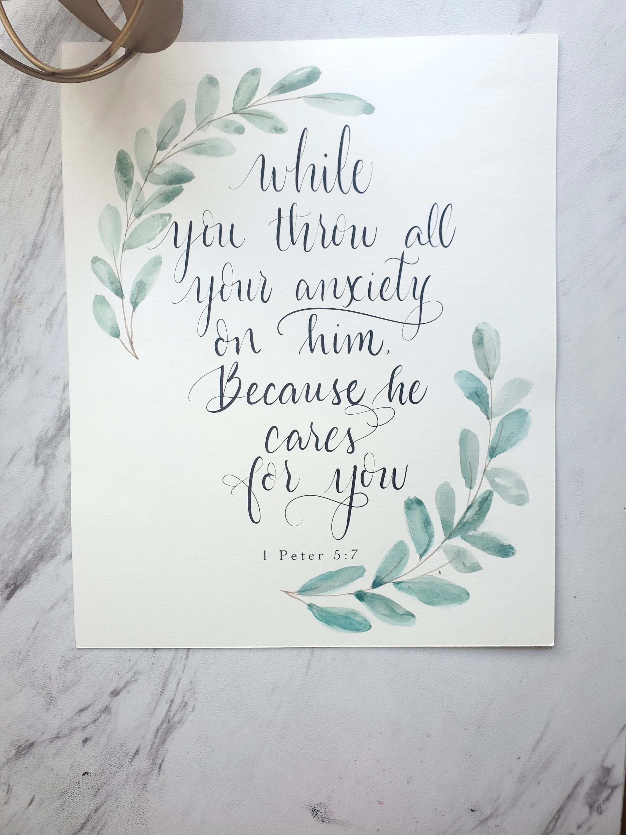 8X10 Leaf Print Eucalyptus  140Lb Paper