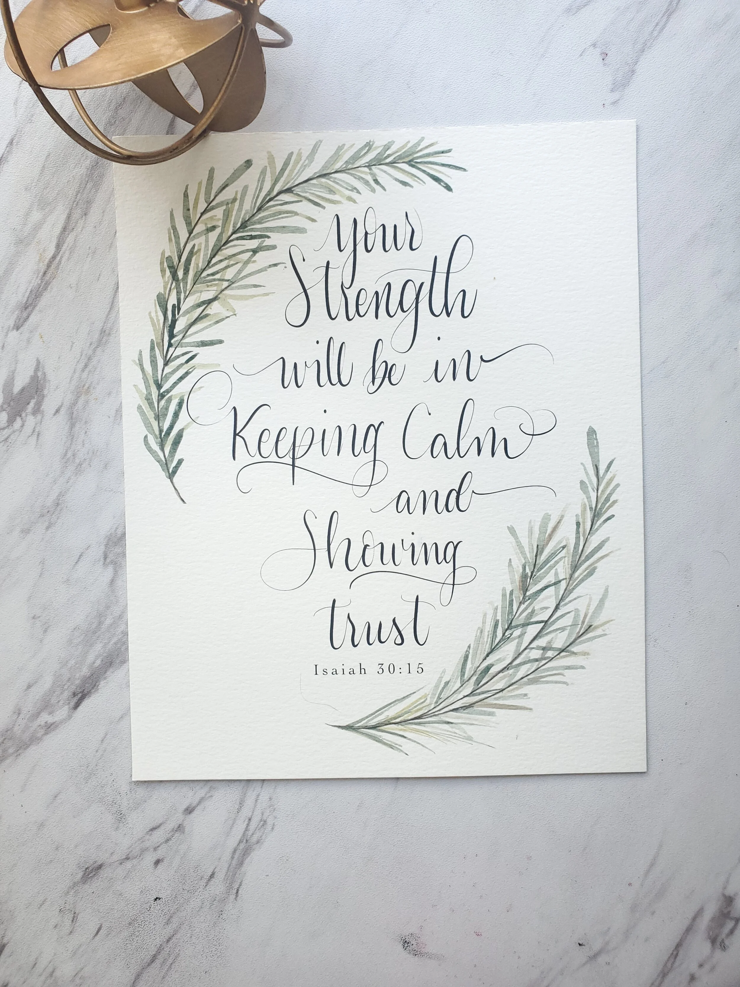 8X10 Leaf Print Rosemary 140Lb Paper