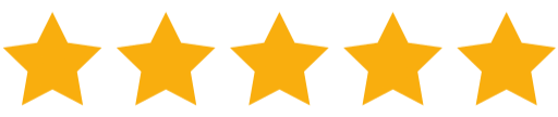Six gold stars in a row on a black background.