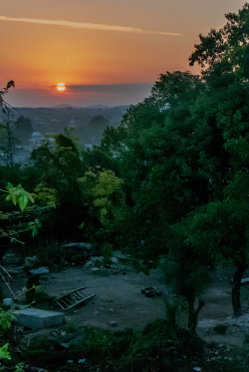 Haiti sunrise fogged forest