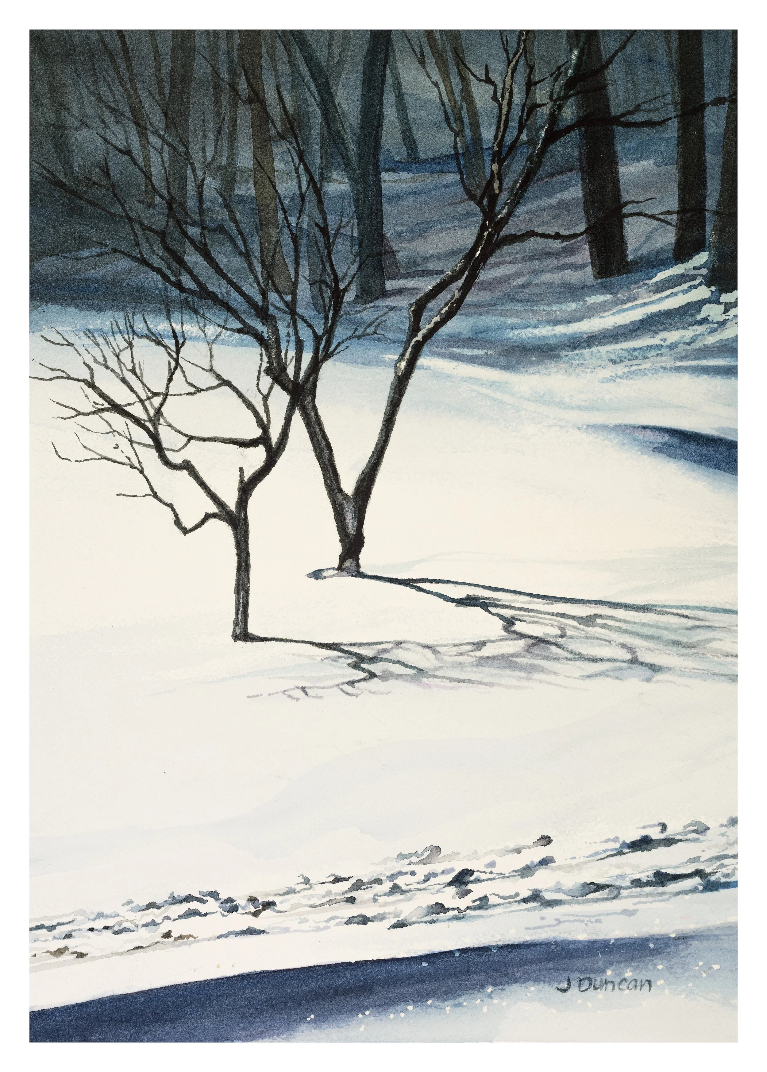 " Tracks in the Snow "  14"h x 10"w.    The original is available. Also " Giclee " Prints.
