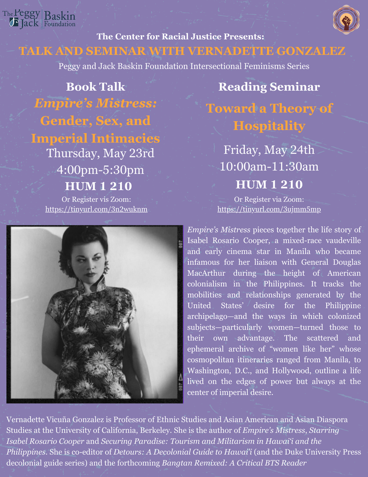Empire’s Mistress Book Talk and Seminar with Vernadette Gonzalez