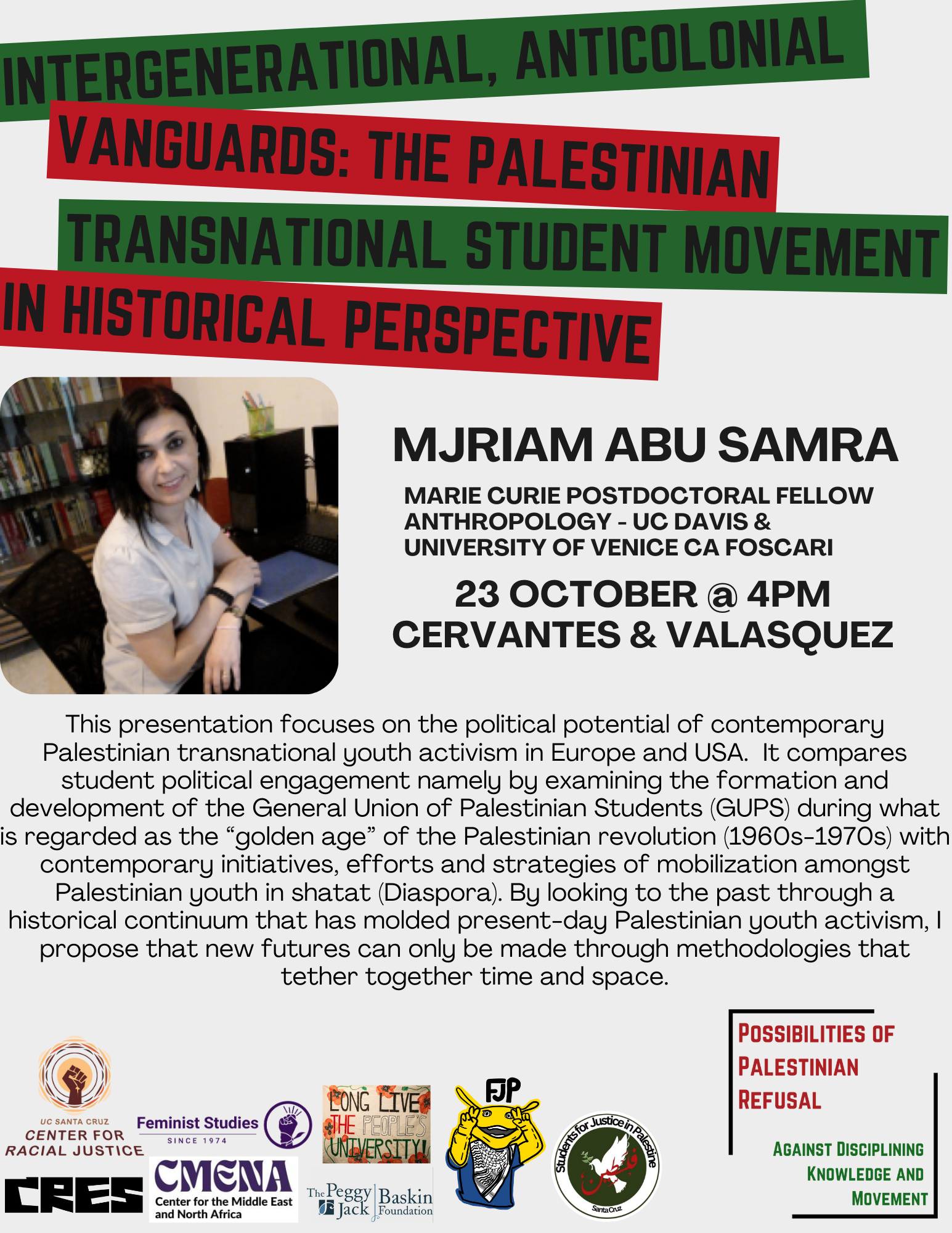 International, Anticolonial Vanguards: The Palestinian Transnational Student Movement in Historical Perspective