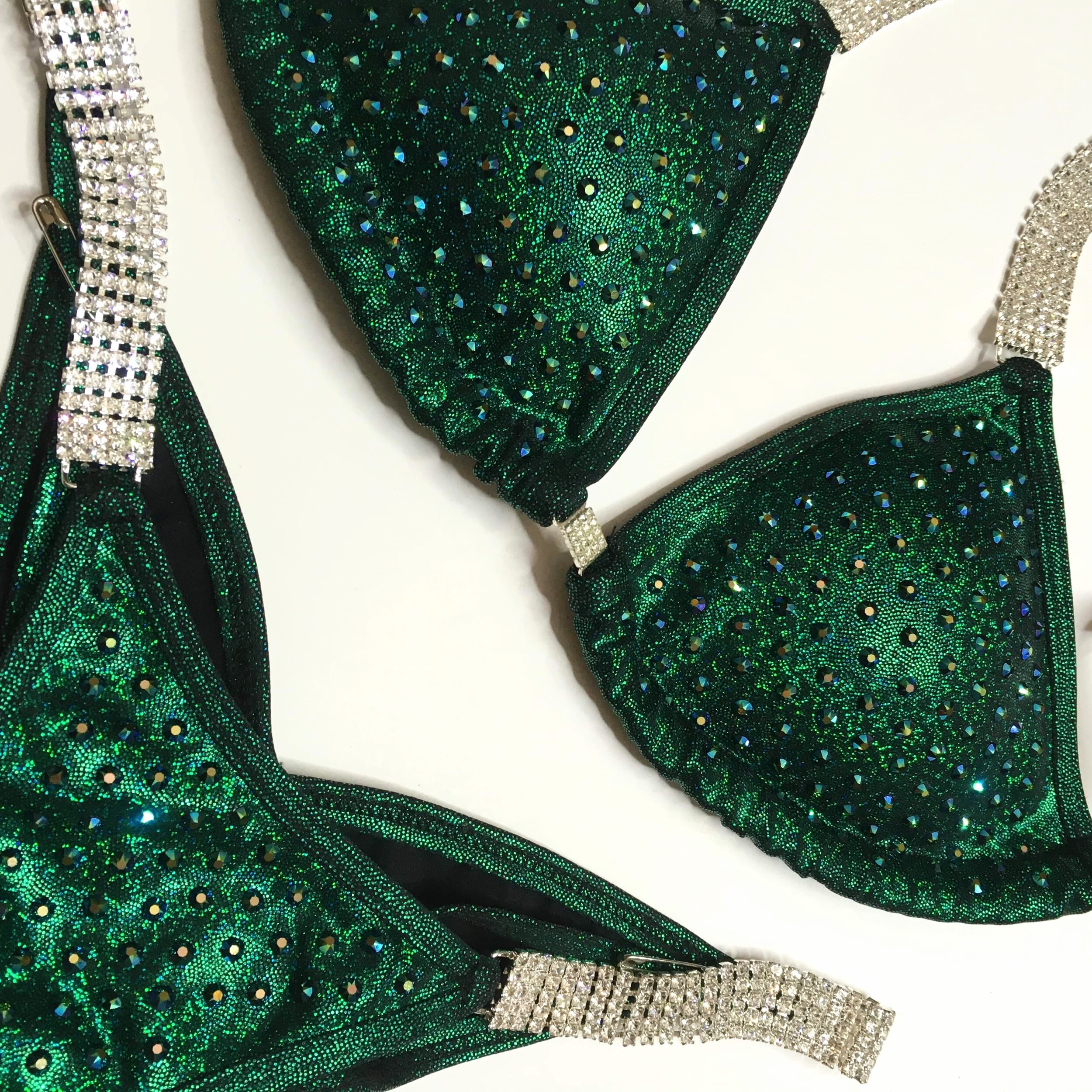 green competition bikini suit